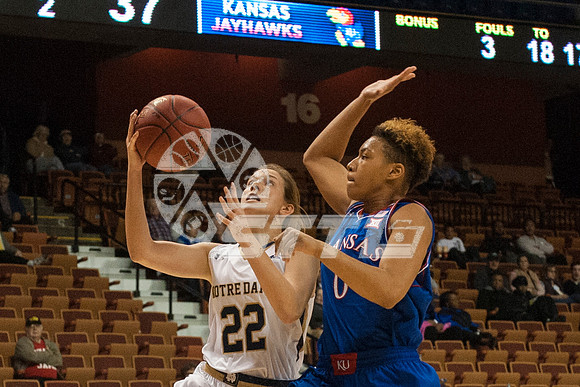 NCAA Womens Basketball: Notre Dame at Kansas